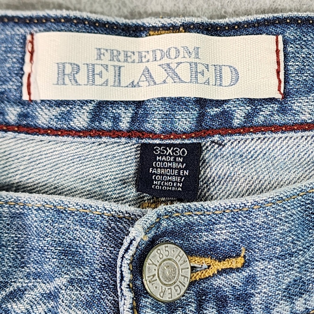 Tommy Hilfiger Denim Relaxed Freedom Jeans Mens 35x30‎ Blue Straight Leg Denim - Picture 16 of 16